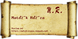 Matók Róza névjegykártya